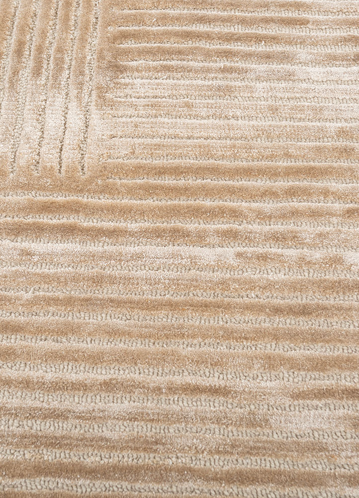cera beige and brown wool and viscose hand tufted Rug - CloseUp