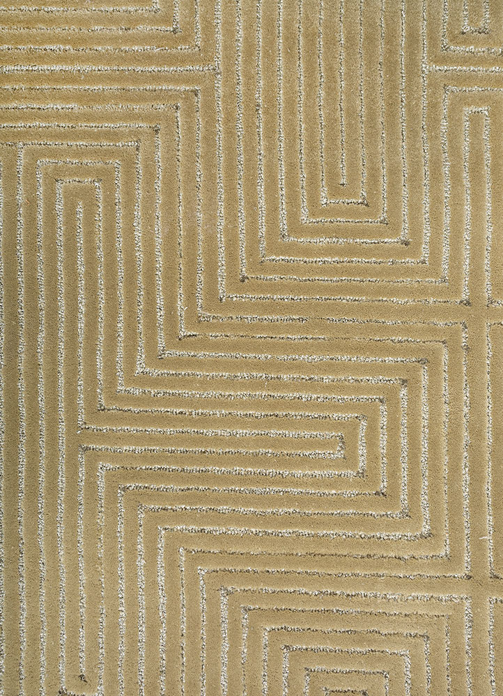cera green wool and viscose hand tufted Rug - CloseUp
