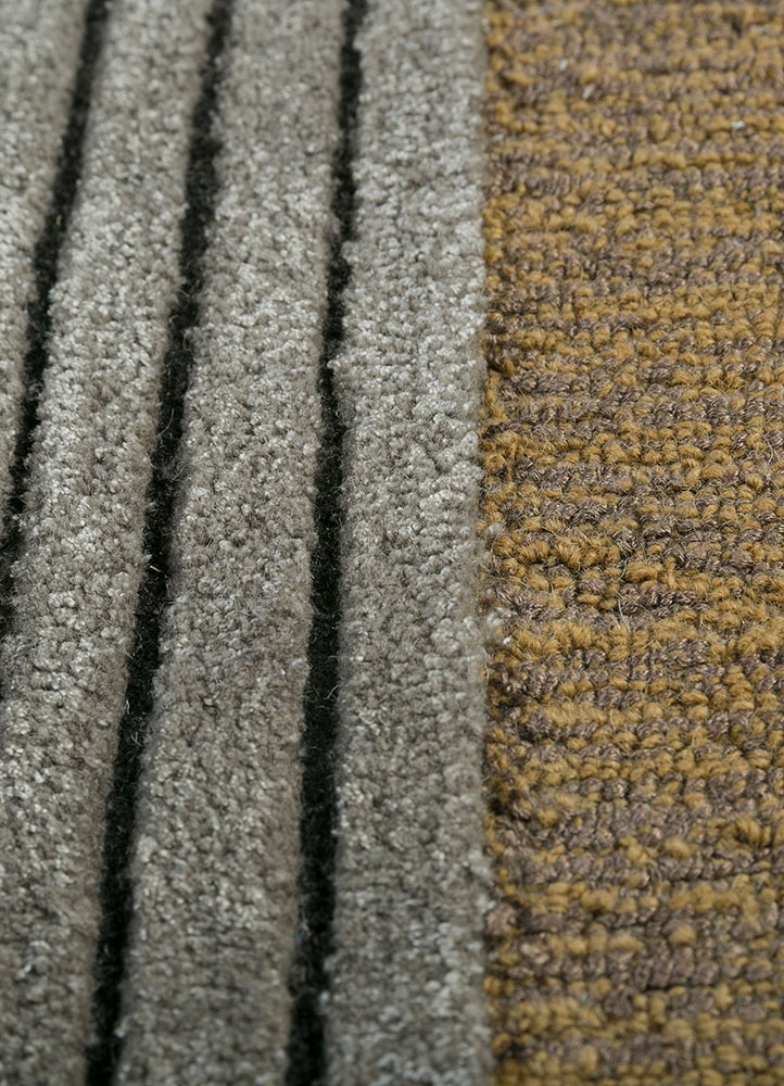 come around blue wool and viscose hand tufted Rug - CloseUp