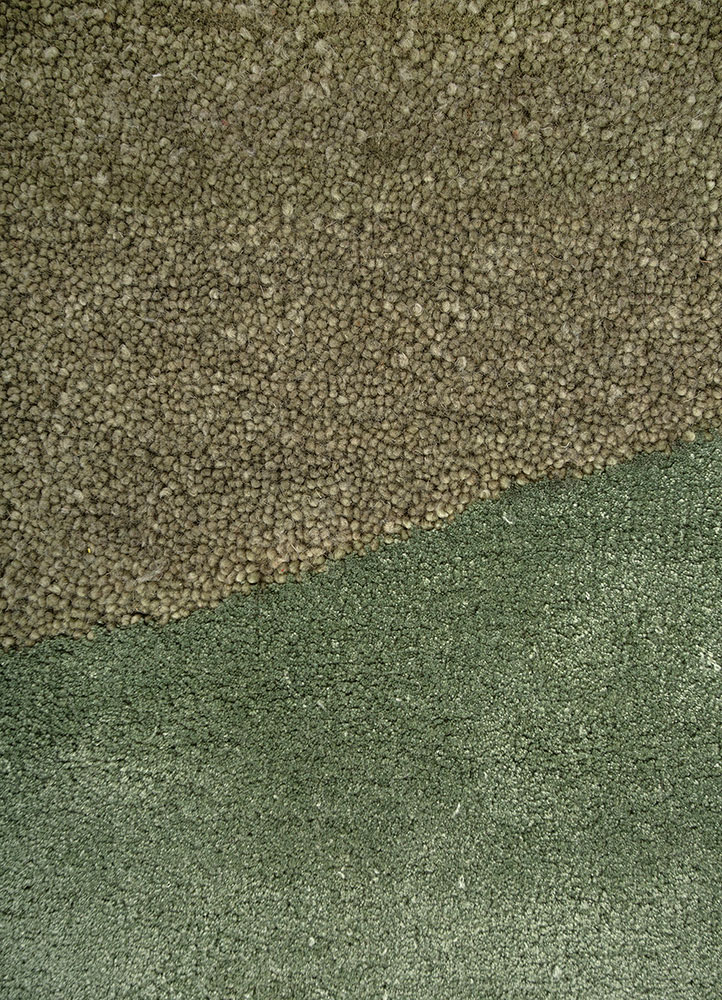cera green wool and viscose hand tufted Rug - CloseUp