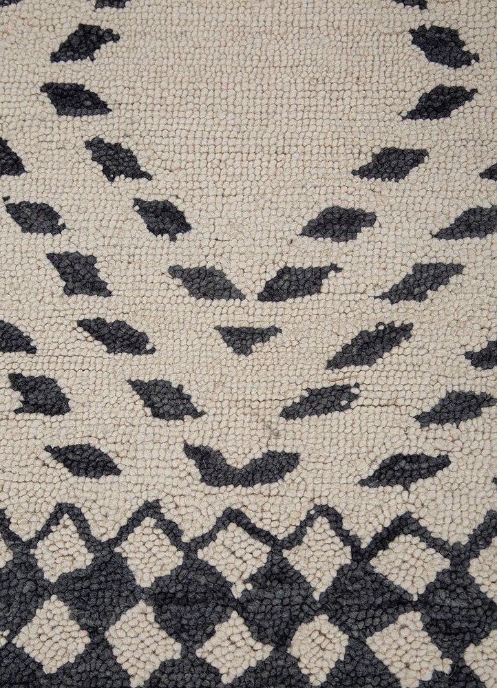 contour ivory wool hand tufted Rug - CloseUp