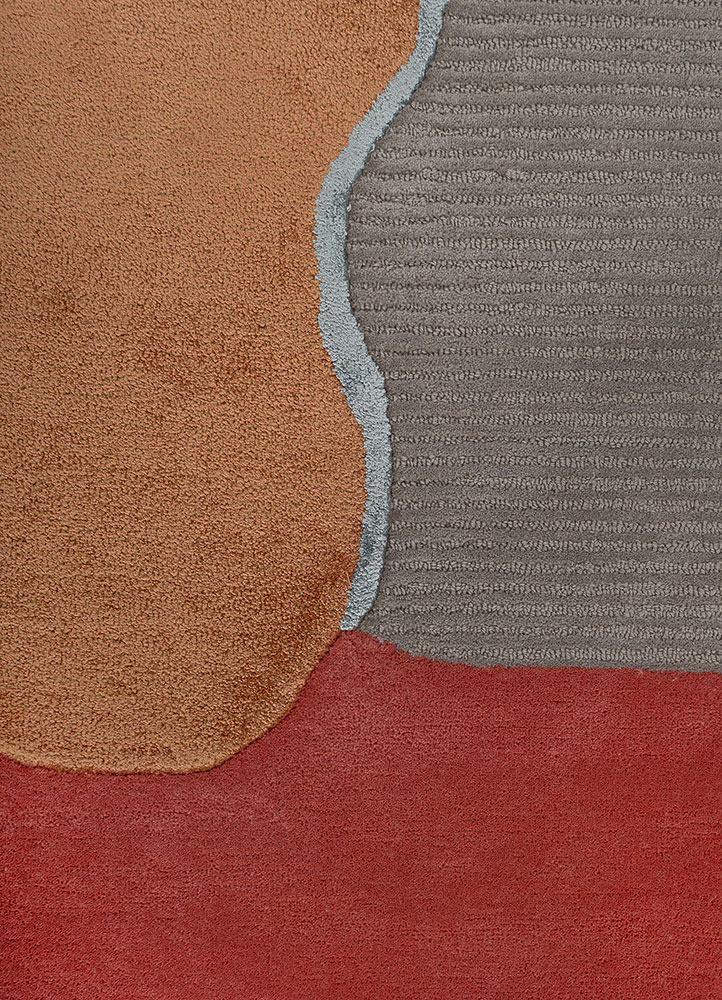 joy blue wool and viscose hand tufted Rug - CloseUp