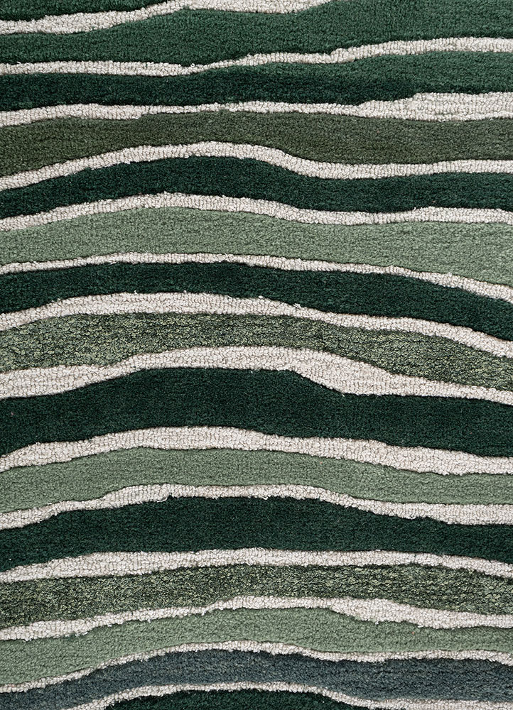 hacienda blue wool and viscose hand tufted Rug - CloseUp