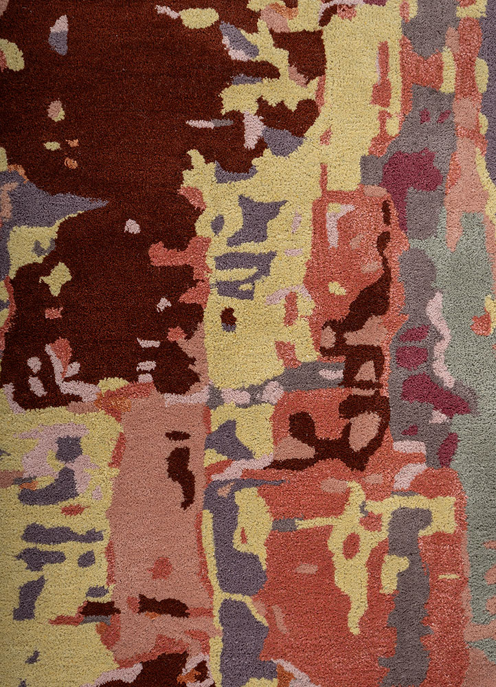 genesis pink and purple wool hand tufted Rug - CloseUp