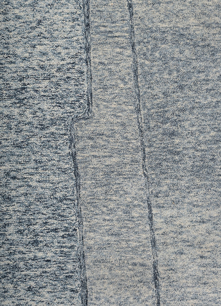linear multi wool hand tufted Rug - CloseUp