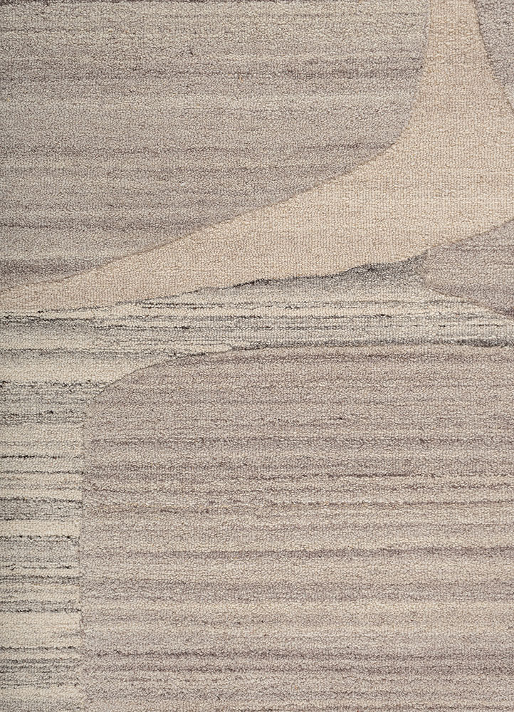 modo grey and black wool hand tufted Rug - CloseUp