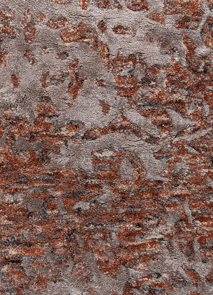 genesis red and orange wool and viscose hand tufted Rug - CloseUp