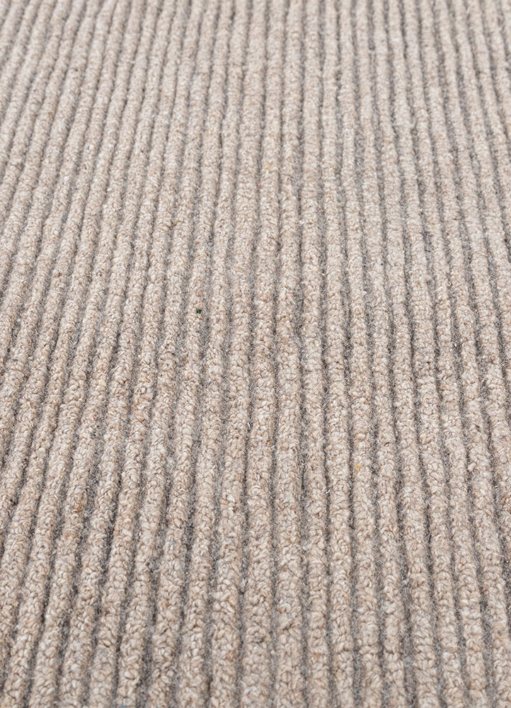 pathways beige and brown wool hand tufted Rug - CloseUp