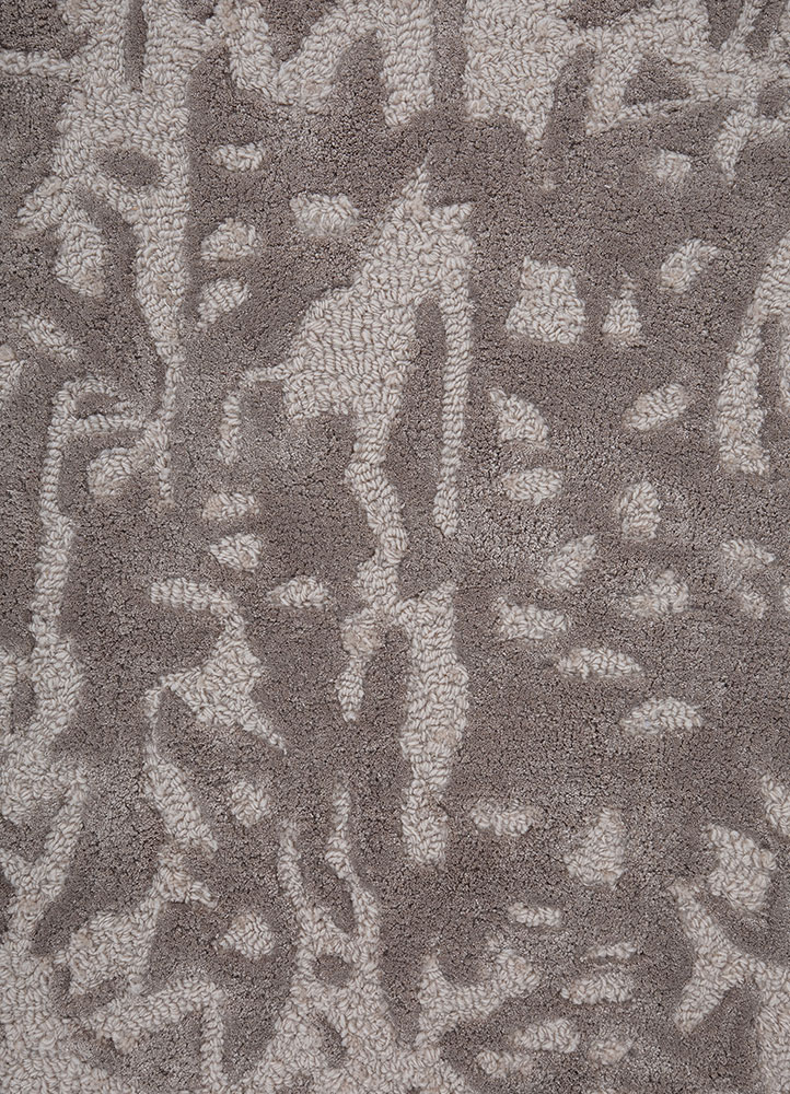 white noise ivory wool and viscose hand tufted Rug - CloseUp