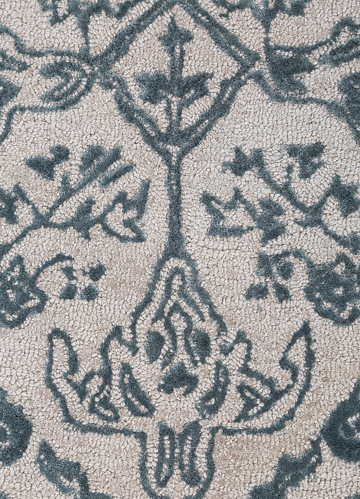 mythos ivory wool and viscose hand tufted Rug - CloseUp