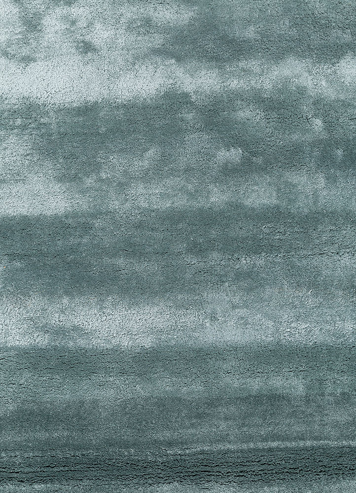 cera blue wool and viscose hand tufted Rug - CloseUp