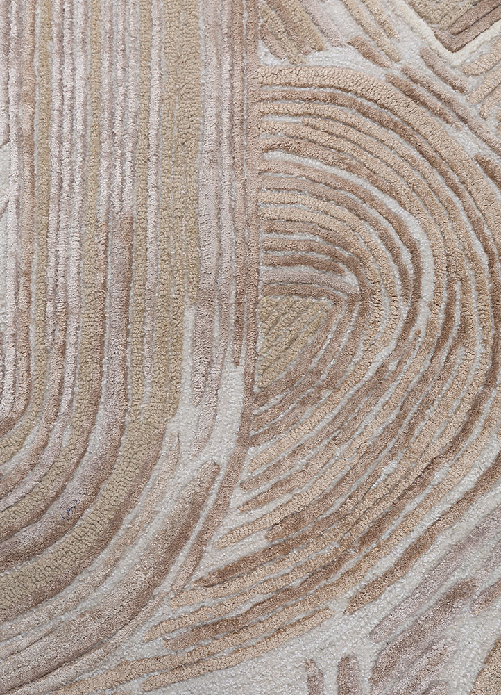 pathways ivory wool and viscose hand tufted Rug - CloseUp