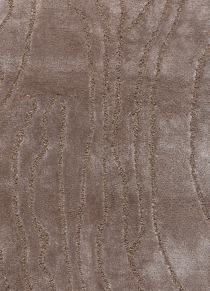white noise ivory viscose hand tufted Rug - CloseUp