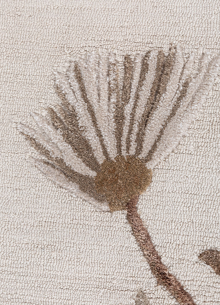 hacienda ivory wool and viscose hand tufted Rug - CloseUp