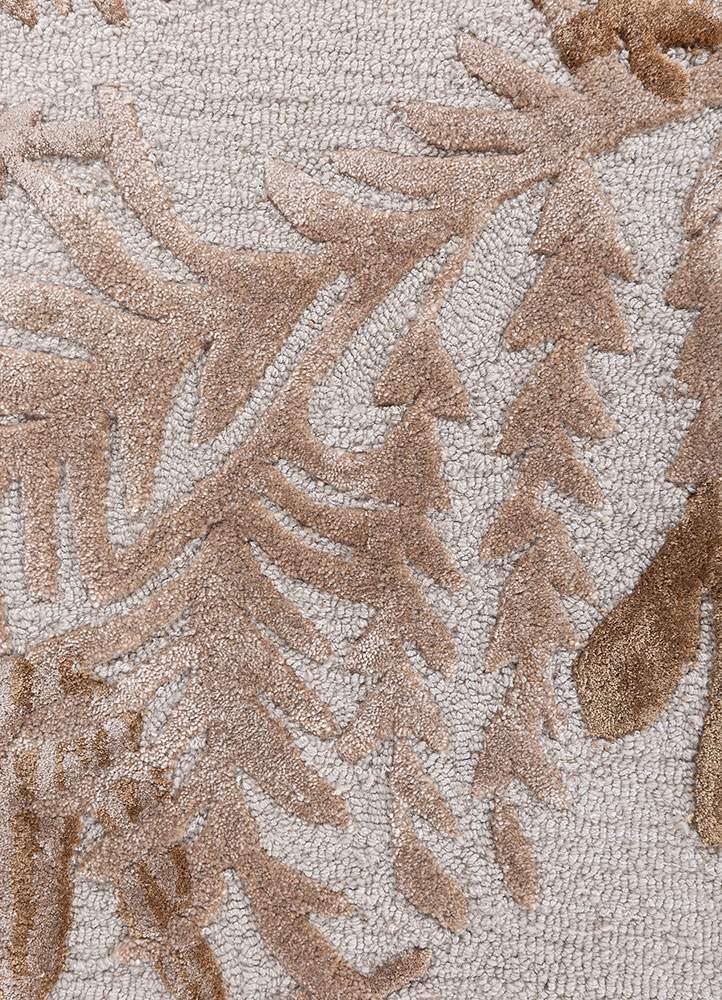 hacienda ivory wool and viscose hand tufted Rug - CloseUp