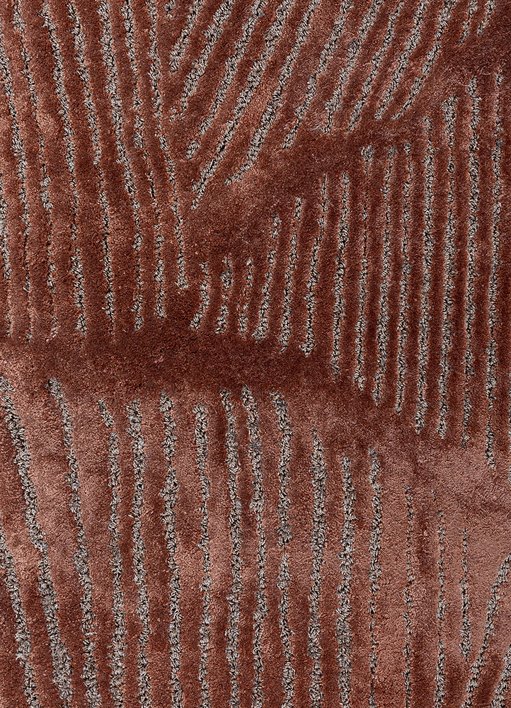 aurelia red and orange wool and viscose hand tufted Rug - CloseUp