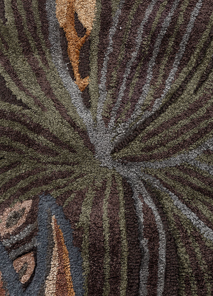 hacienda beige and brown wool and viscose hand tufted Rug - CloseUp