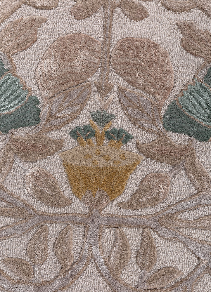 hacienda ivory wool and viscose hand tufted Rug - CloseUp