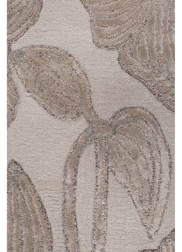 hacienda ivory wool and viscose hand tufted Rug - CloseUp