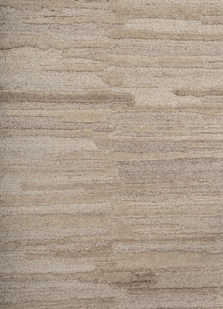 aprezo beige and brown wool hand tufted Rug - CloseUp
