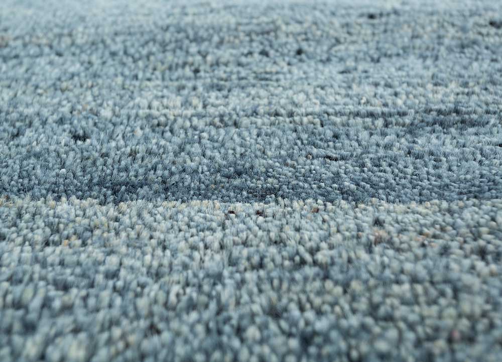 kairos blue afghan wool hand knotted Rug - CloseUp