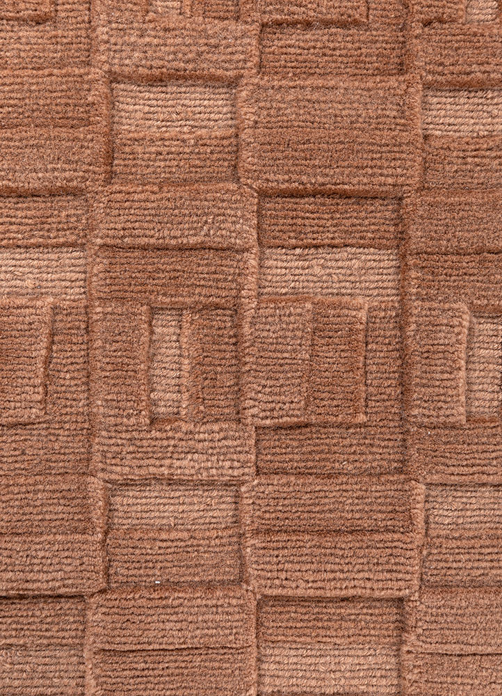 aprezo red and orange wool hand knotted Rug - CloseUp