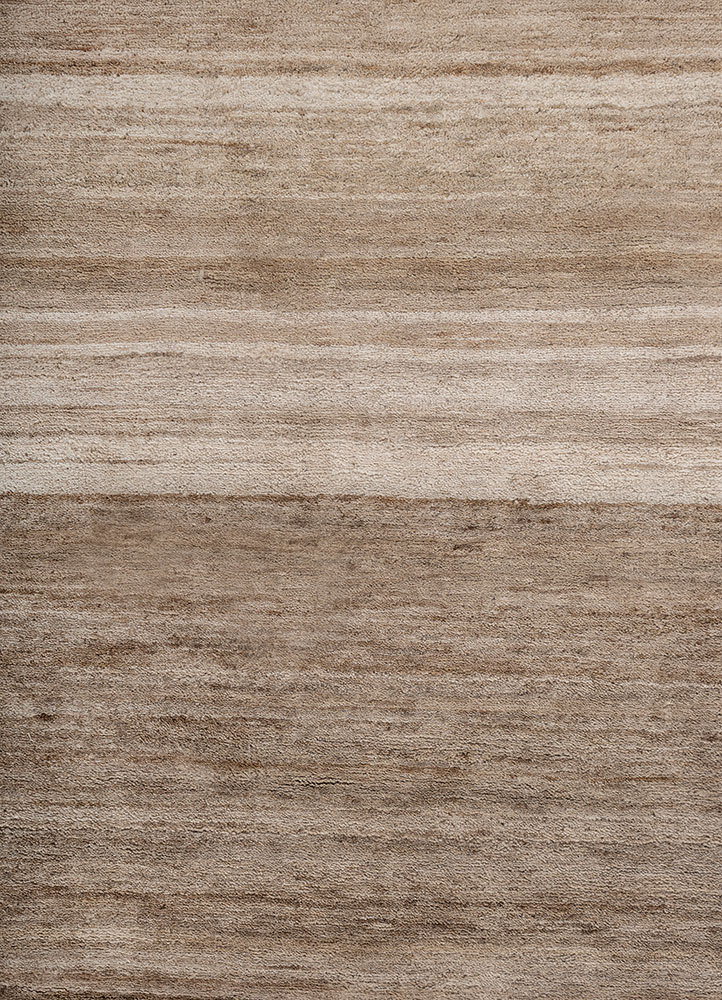 kairos beige and brown nettle hand knotted Rug - CloseUp