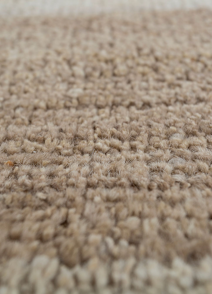 manifest beige and brown afghan wool hand knotted Rug - CloseUp