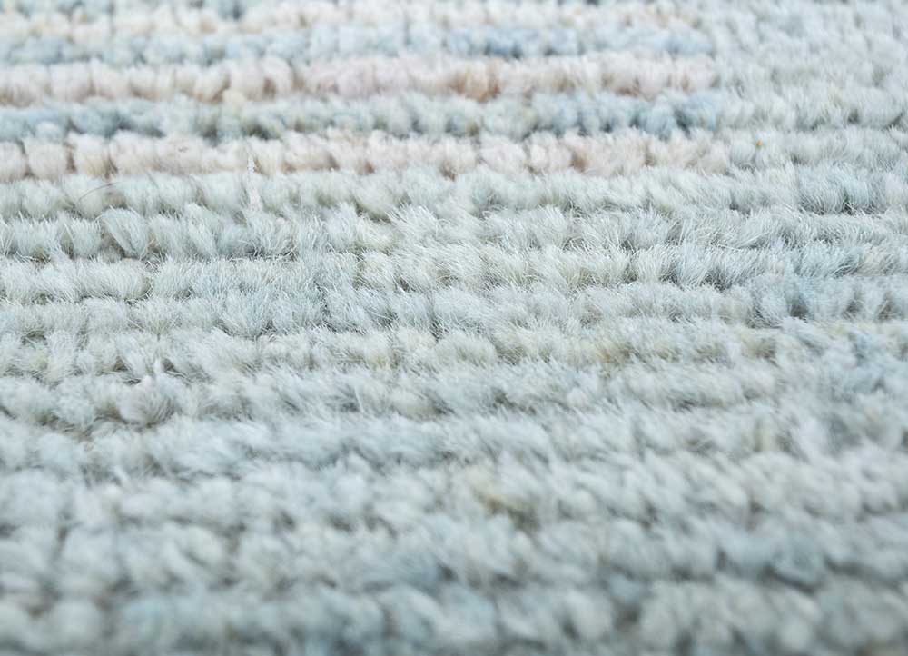 manifest blue afghan wool hand knotted Rug - CloseUp