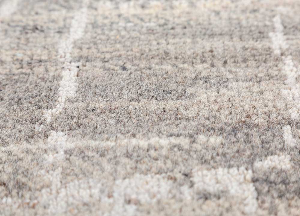 manifest beige and brown afghan wool hand knotted Rug - CloseUp