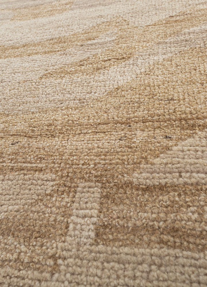 manifest beige and brown afghan wool hand knotted Rug - CloseUp