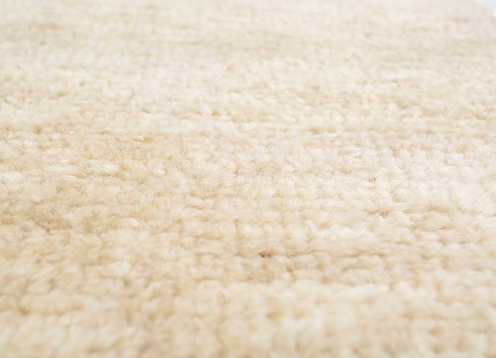 thyme beige and brown wool hand knotted Rug - CloseUp