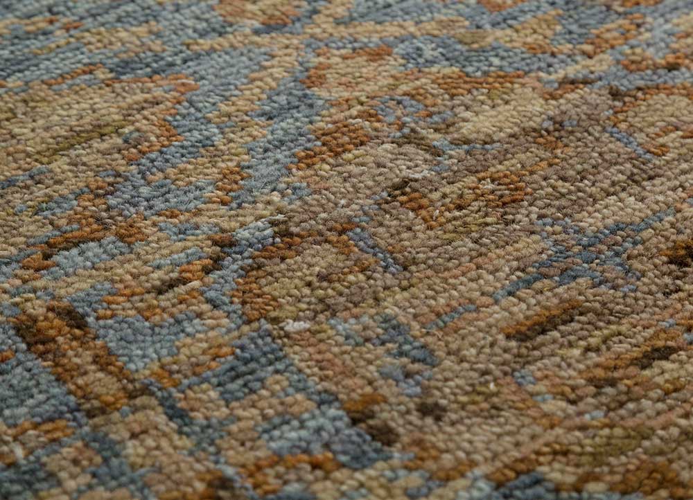 viscaya blue wool hand knotted Rug - CloseUp