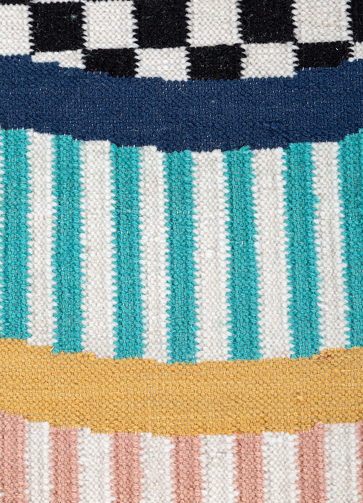 zen and zest ivory wool flat weaves Rug - CloseUp