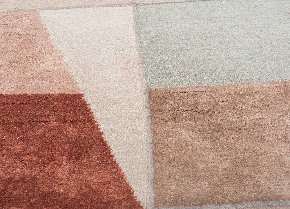 chaos theory by kavi pink and purple wool and bamboo silk hand knotted Rug - CloseUp