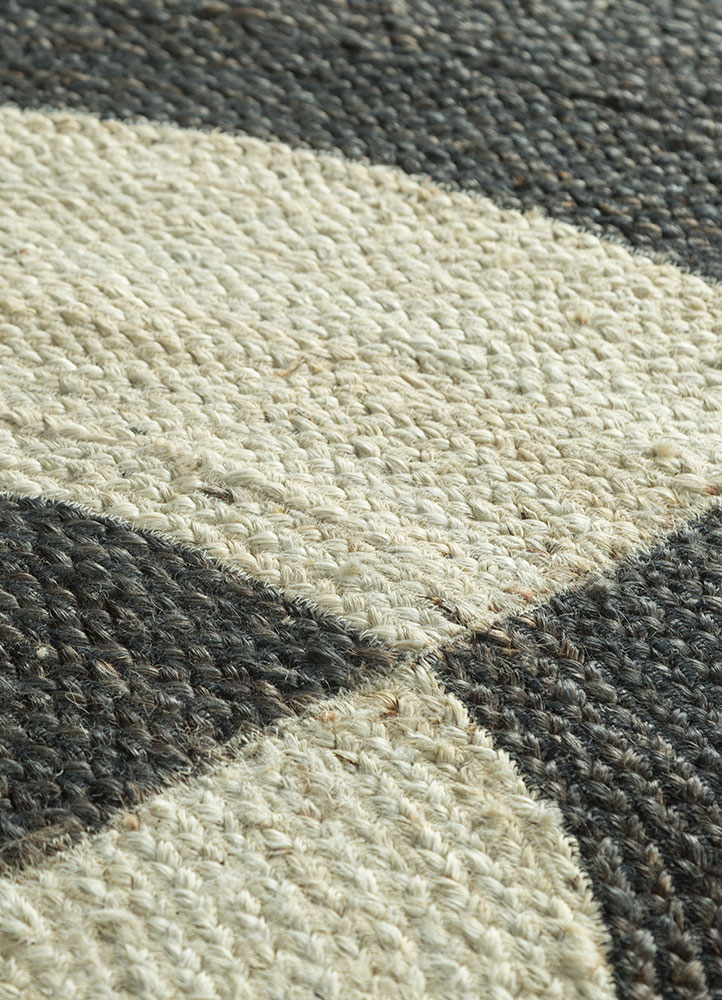 abrash grey and black jute and hemp flat weaves Rug - CloseUp