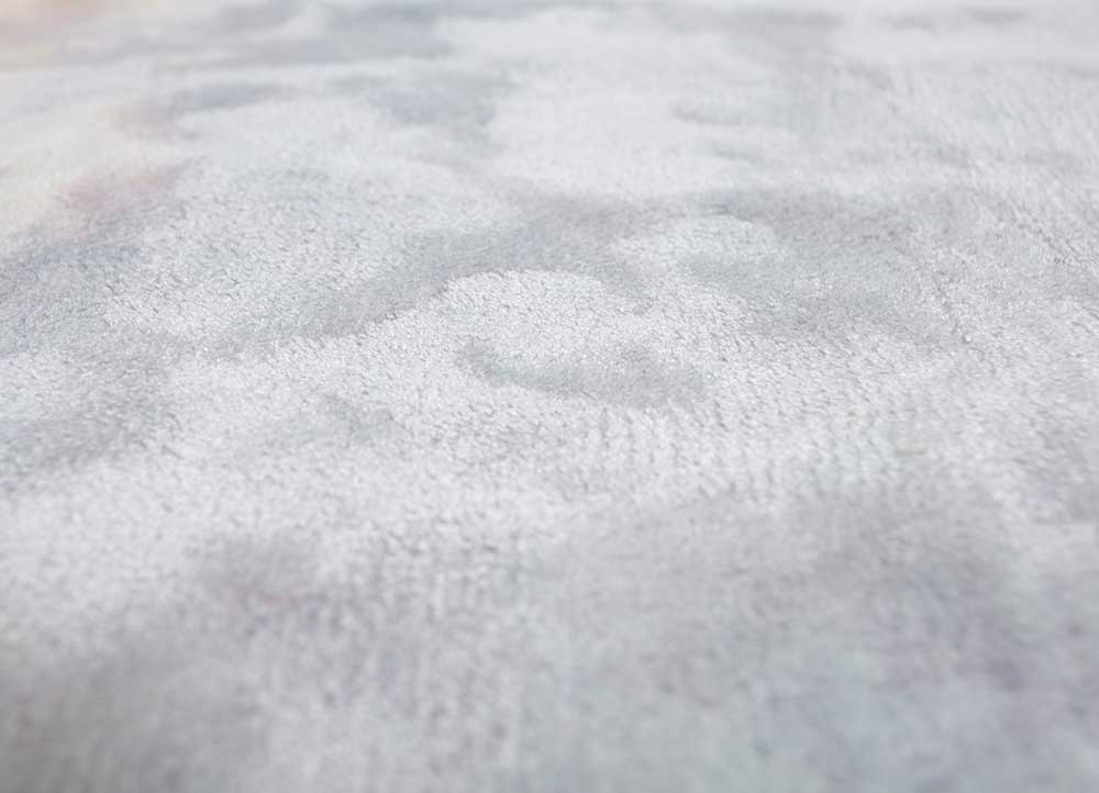 bespoke sile blue wool and viscose hand loom Rug - CloseUp