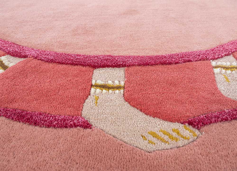 jaipur wunderkammer red and orange wool and viscose hand tufted Rug - CloseUp