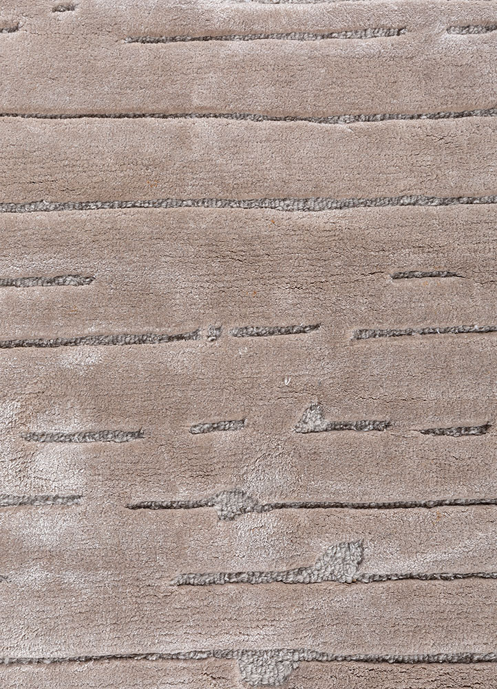 white noise ivory wool and viscose hand tufted Rug - CloseUp