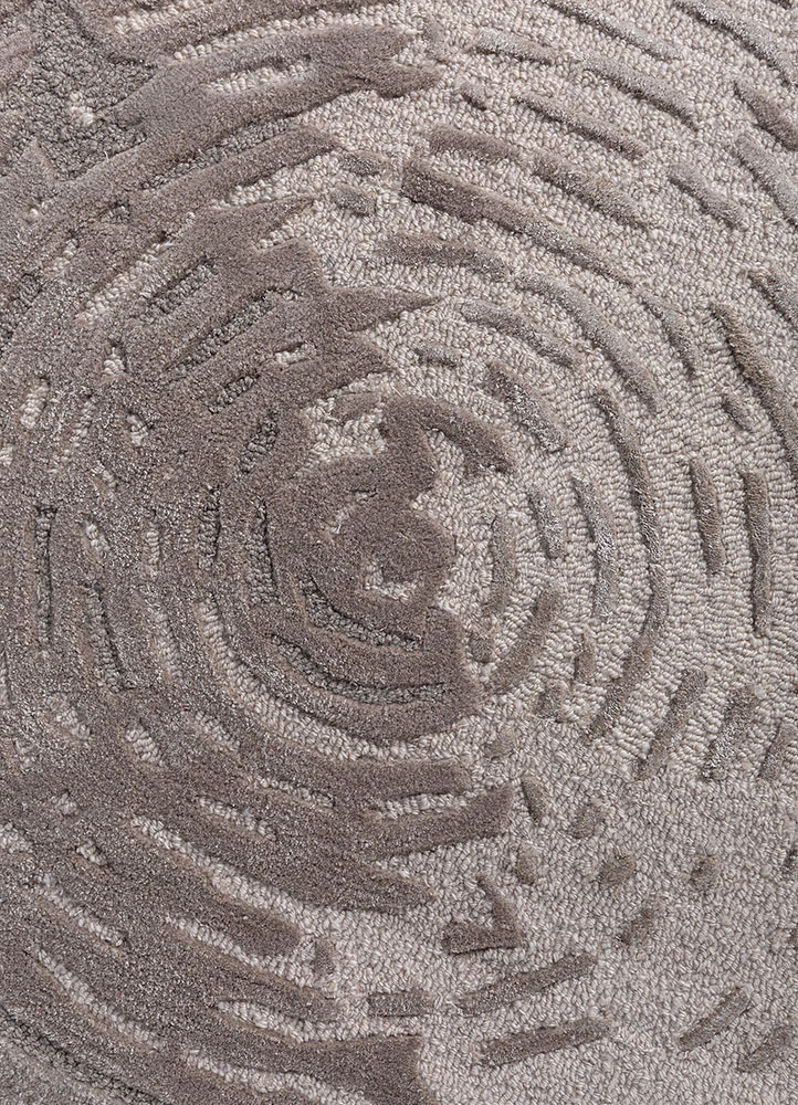 white noise ivory wool and viscose hand tufted Rug - CloseUp
