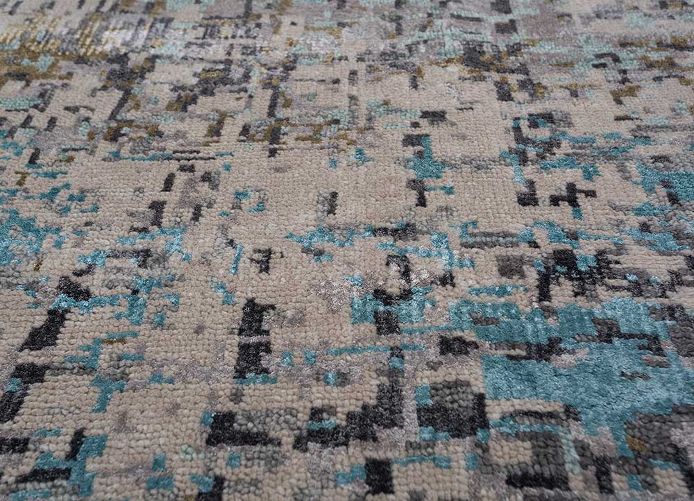 blythe ivory wool and bamboo silk hand knotted Rug - CloseUp