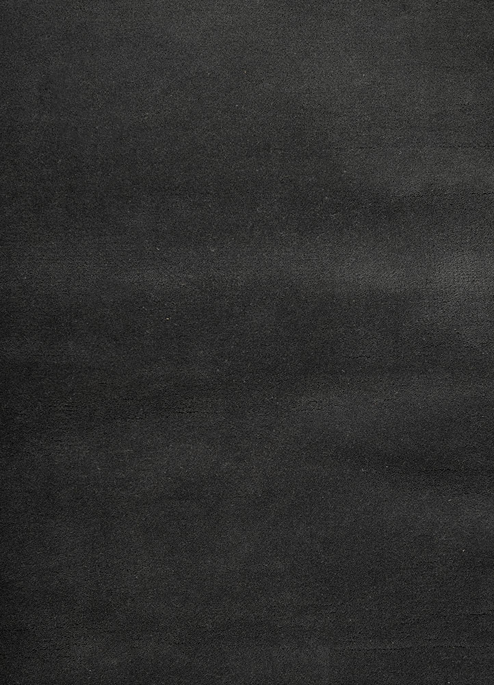 linear grey and black wool hand tufted Rug - CloseUp