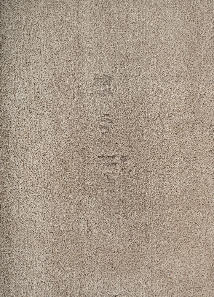 basis beige and brown wool and bamboo silk hand knotted Rug - CloseUp