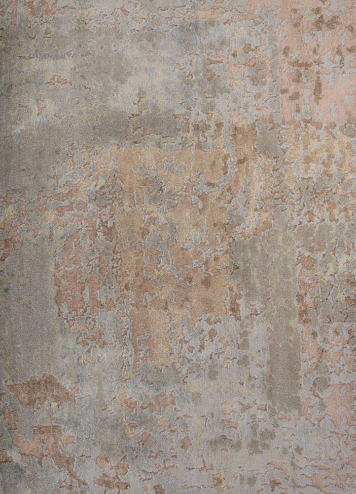 aprezo ivory wool and bamboo silk hand knotted Rug - CloseUp