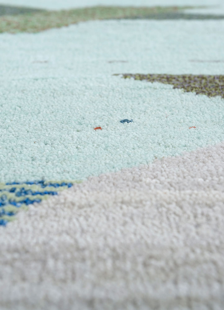 freedom manchaha multi wool and bamboo silk hand knotted Rug - CloseUp