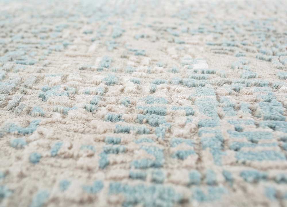 uvenuti beige and brown wool and bamboo silk hand knotted Rug - CloseUp