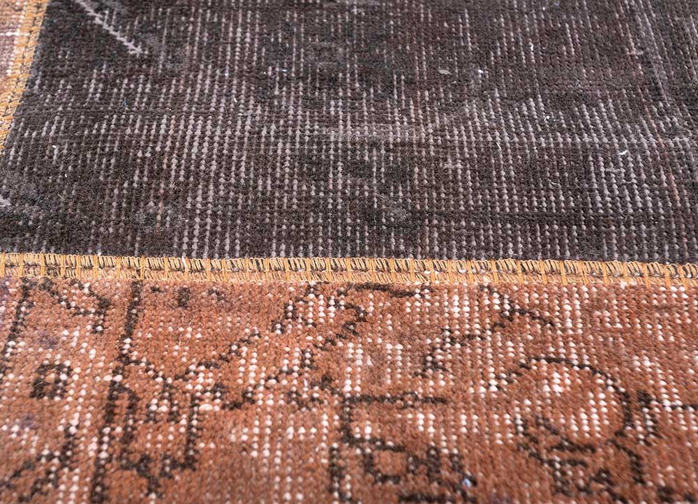 provenance red and orange wool hand knotted Rug - CloseUp