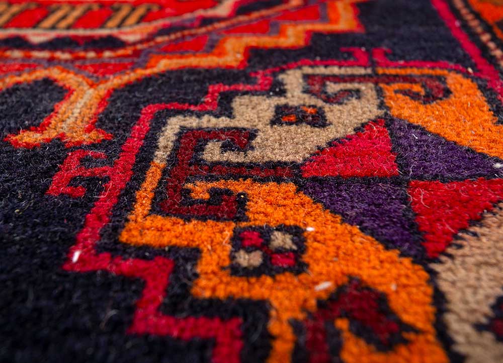 nuray blue wool hand knotted Rug - CloseUp