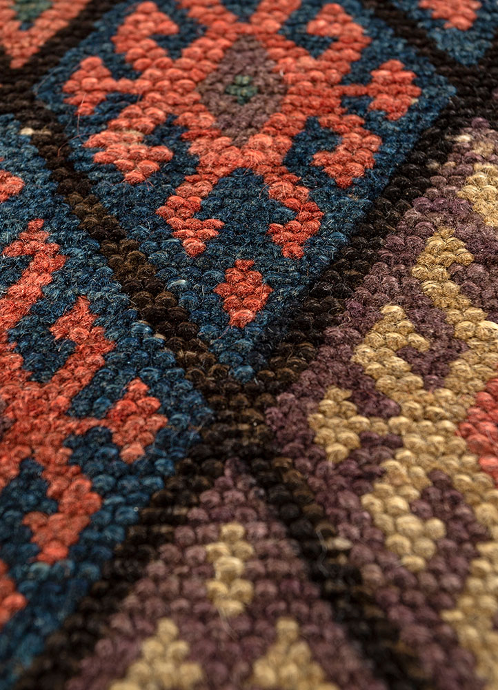 kiaan beige and brown wool hand knotted Rug - CloseUp