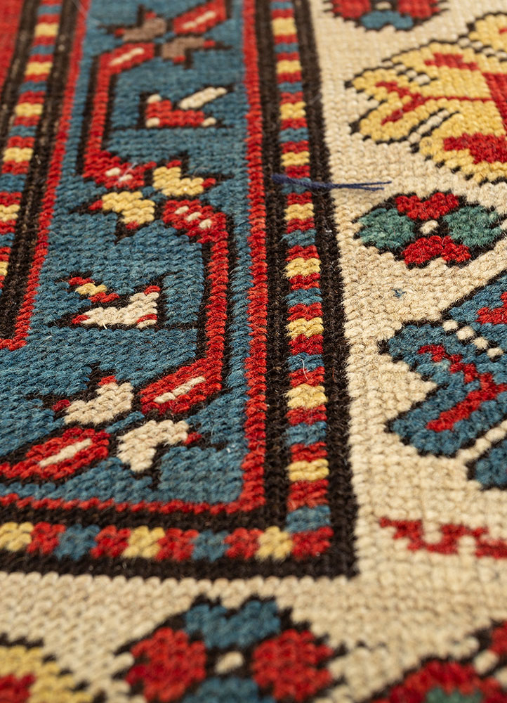 kiaan red and orange wool hand knotted Rug - CloseUp